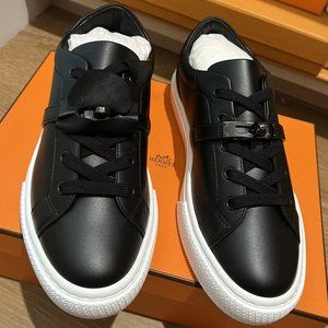 Hermes Day femme sneakers black / black hardware size 38 Kelly Lock NIB